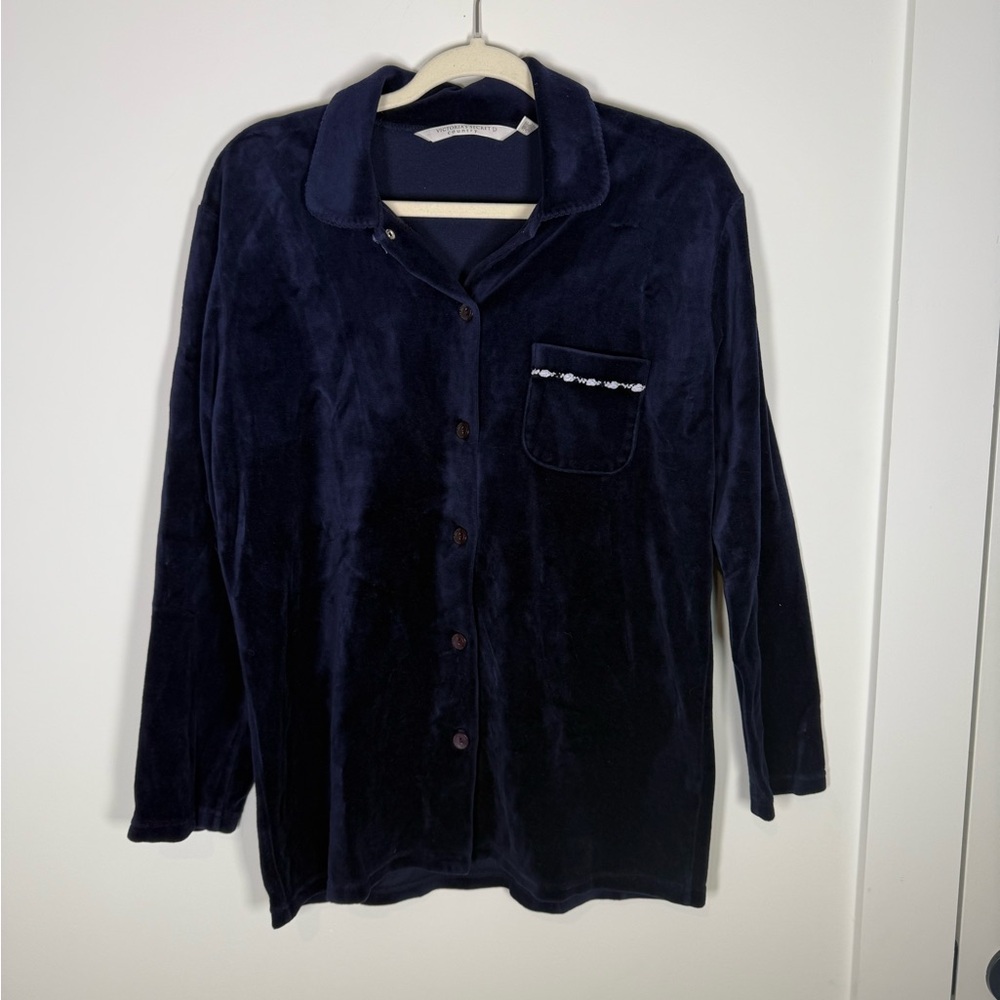 Vintage Victoria’s Secret country velour pajama Shirt Small